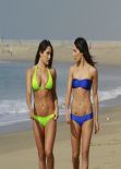Bella Twins Brianna & Stephanie Garcia-Colace Bikini Candids - Los Angeles Beach, January 2014