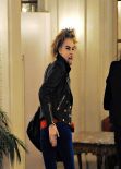 Cara Delevingne and Michelle Rodriguez Arriving at Hotel in Paris, January 2014