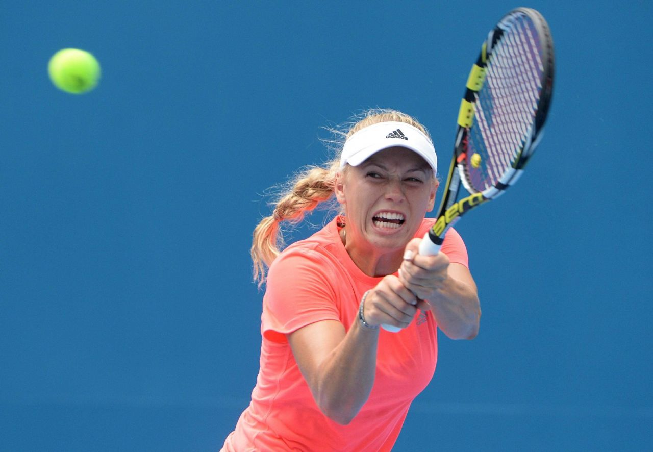 Caroline Wozniacki in Spandex - practice session in Sydney (2014 ...