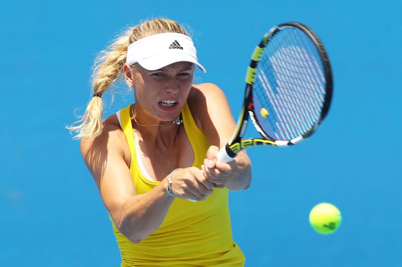 Caroline Wozniacki Practice Session In Melbourne January 2014 