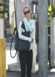 Emily Blunt Street Style - in Tights in West Hollywood - Jan. 2014