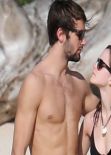 Emma Watson in Bikini With Boyfriend at a Carribean Beach - January 2014, Part II