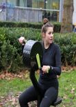 Imogen Thomas Gym Style - Outdoor Workout - January 2014