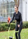 Imogen Thomas Gym Style - Outdoor Workout - January 2014