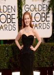 Jessica Chastain at 71st Annual Golden Globe Awards in Beverly Hills