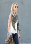 Julianne Hough Street Style - In Jeans - Out for Lunch in Beverly Hills. January 2014