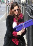 Kelly Brook Street Style -  London January 8, 2014