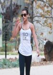 Lea Michele in Tights at Coldwater Canyon Park in Beverly Hills, January 2014