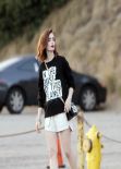 Lily Collins Photoshoot on Sunset Boulevard in Los Angeles, January 2014