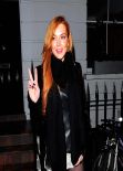 Lindsay Lohan in Mini Skirt Night Out in London - January 2014