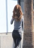 Maria Menounos - Hot in Leather Pants on the Extra Set - Universal City, January 2014