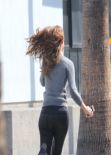 Maria Menounos - Hot in Leather Pants on the Extra Set - Universal City, January 2014