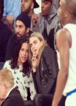 Michelle Rodriguez and Cara Delevingne Attend The Detroit Pistons Vs New York Knicks Game in New York City - January 2014