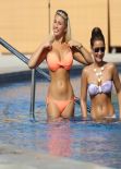 Sam & Billie Faiers Bikinis by the swimming pool in Dubai - November 2013
