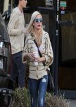 Tori Spelling Street Style - in Jeans Out In Los Angeles - January 2014