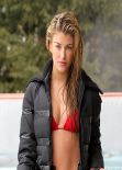 Amy Willerton Shows Off Bikini Body in a Red Two-Piece in Switzerland