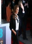 Angelina Jolie In Saint Laurent & Brad Pitt in Valentino - 2014 BAFTA Awards Red Carpet
