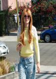 Bella Thorne in Ripped Jeans - Heads Out of a Meeting at 101 Cafe in Hollywood, Feb. 2014