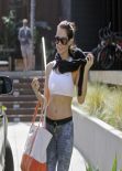 Brooke Burke Street Style - Leaving a Yoga Class in Malibu