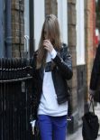 Cara Delevingne Street Style - Out in London - February 2014