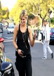 Delta Goodrem - All Black Outfit - Getting a Star Bucks Coffee in Studio City