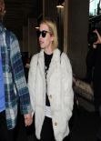 Emma Roberts Street Style - Charles De Gaulle Airport in France, February 2014