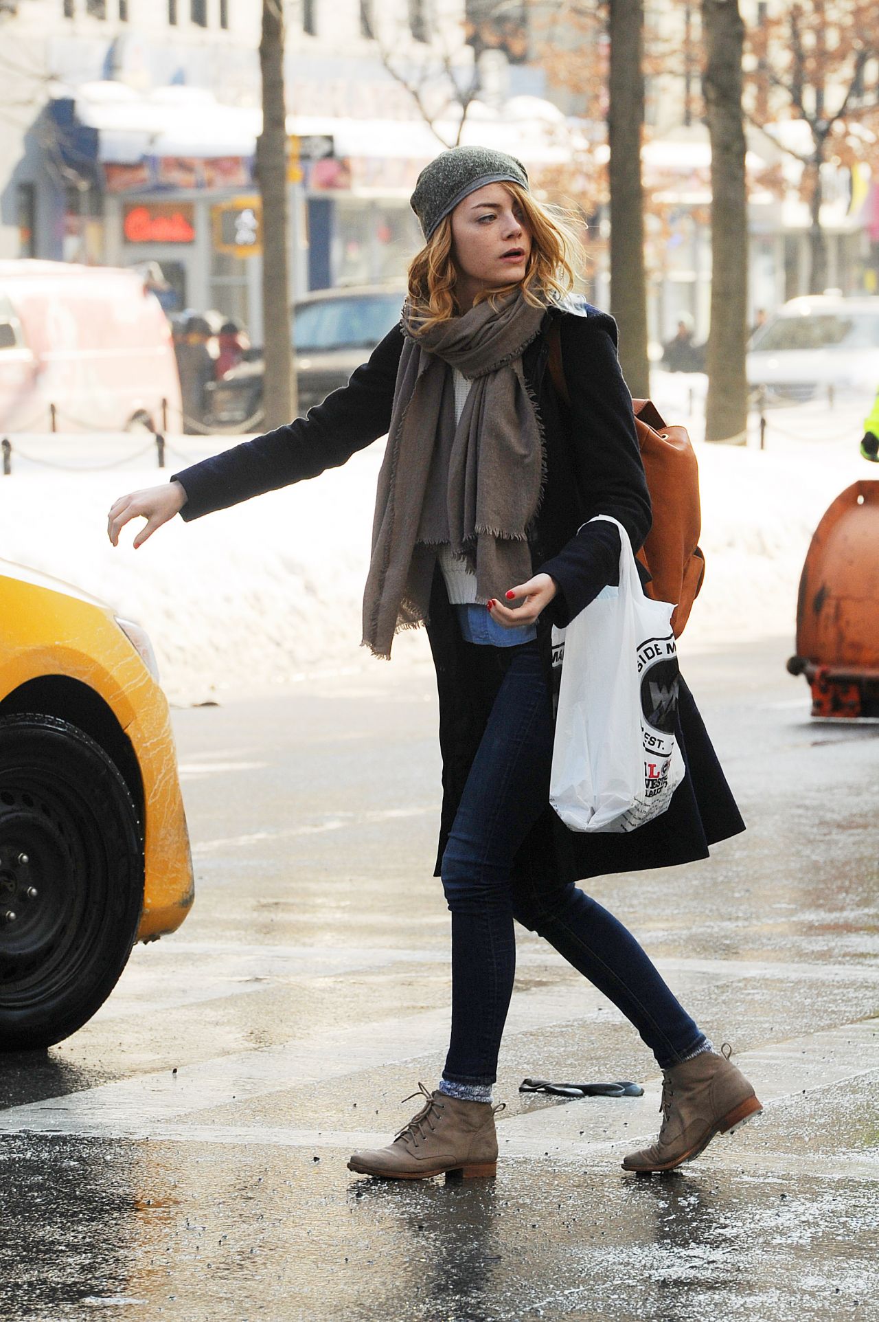 Emma Stone - Real New York City Street Style: Winter 2014 • CelebMafia