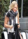 Hilary Duff in Red Ankle Boots - Out in LA, Febraury 2014