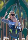 January Jones Spotted at The Playground With Her Kid - February 2014