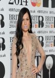 Jessie J Wearing Julien Macdonald Skintight Embellish Bodysuit at BRIT Awards 2014 