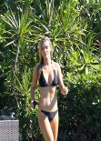 Joanna Krupa in Black Bikini - Poolside, Miami February 2014