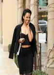 Kat Graham Street Style - in a two-piece ensemble, Beverly Hills, February 2014