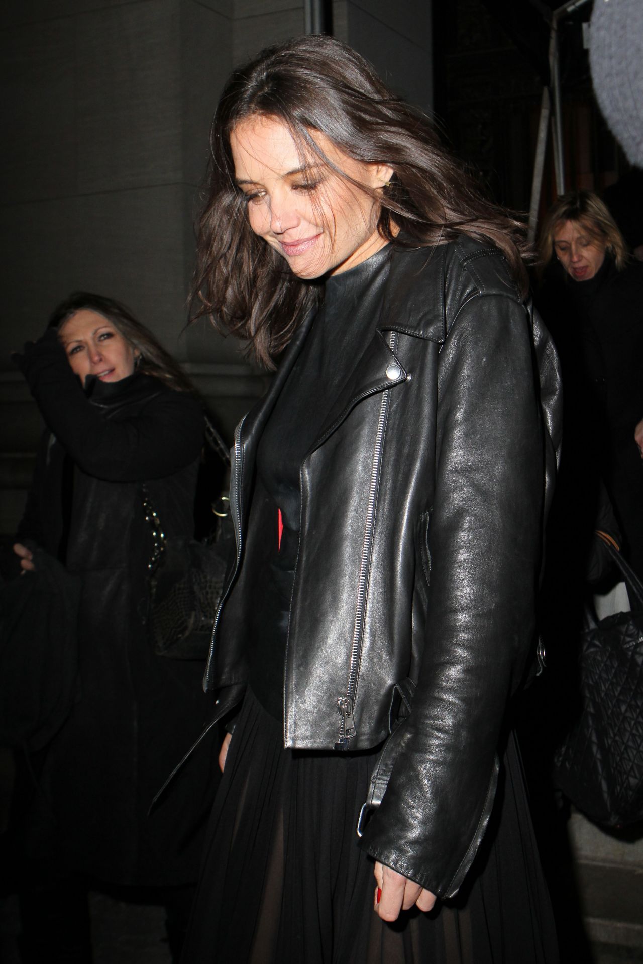 Katie Holmes Leather Outfit at Donna Karan New York 30th Anniversary ...