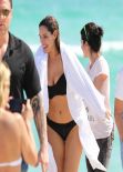 Kelly Brook in Black Bikini - Miami Beach - February 2014
