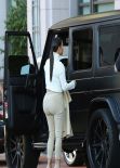 Kim Kardashian in Beige & White Combination - Out in Los Angeles, February 2014