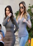 Kim Kardashian, Khloe Kardashian and Kylie Jenner - Arriving at Naimie