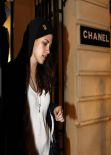 Kristen Stewart Street Style - Visiting Chanel Boutique in Paris - February 2014