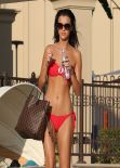 Lucy Mecklenburgh in Red Bikini - Dubai January 2014