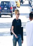Melanie Griffith Street Style - Out in Beverly Hills - February 2014