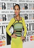 Myleene Klass WEaring Mark Fast Spring 2014 Dress - The BRIT Awards 2014