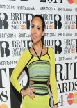 Myleene Klass WEaring Mark Fast Spring 2014 Dress - The BRIT Awards 2014