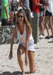 Nina Agdal - The Sports Illustrated Swimsuit 2014 Beach Volleyball Tournament