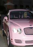 Paris Hilton - Shopping at Barneys & Drives a Pink Bentley Continental GT, February 2014