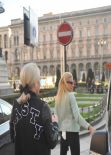 Pixie Lott With Her Sister Walking The Streets of Milan, February 2014