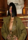 Rihanna at Balmain Fashion Show in Paris