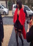 Rihanna Attends Dior Fashion Show in Paris - February 2014