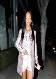 Rihanna Night Out Style - Exits From Dinner at Pizzeria Mozza - February 2014