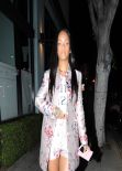 Rihanna Night Out Style - Exits From Dinner at Pizzeria Mozza - February 2014