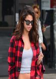 Selena Gomez in Plaid Shirt - Sherman Oaks, California, February 2014