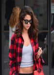 Selena Gomez in Plaid Shirt - Sherman Oaks, California, February 2014